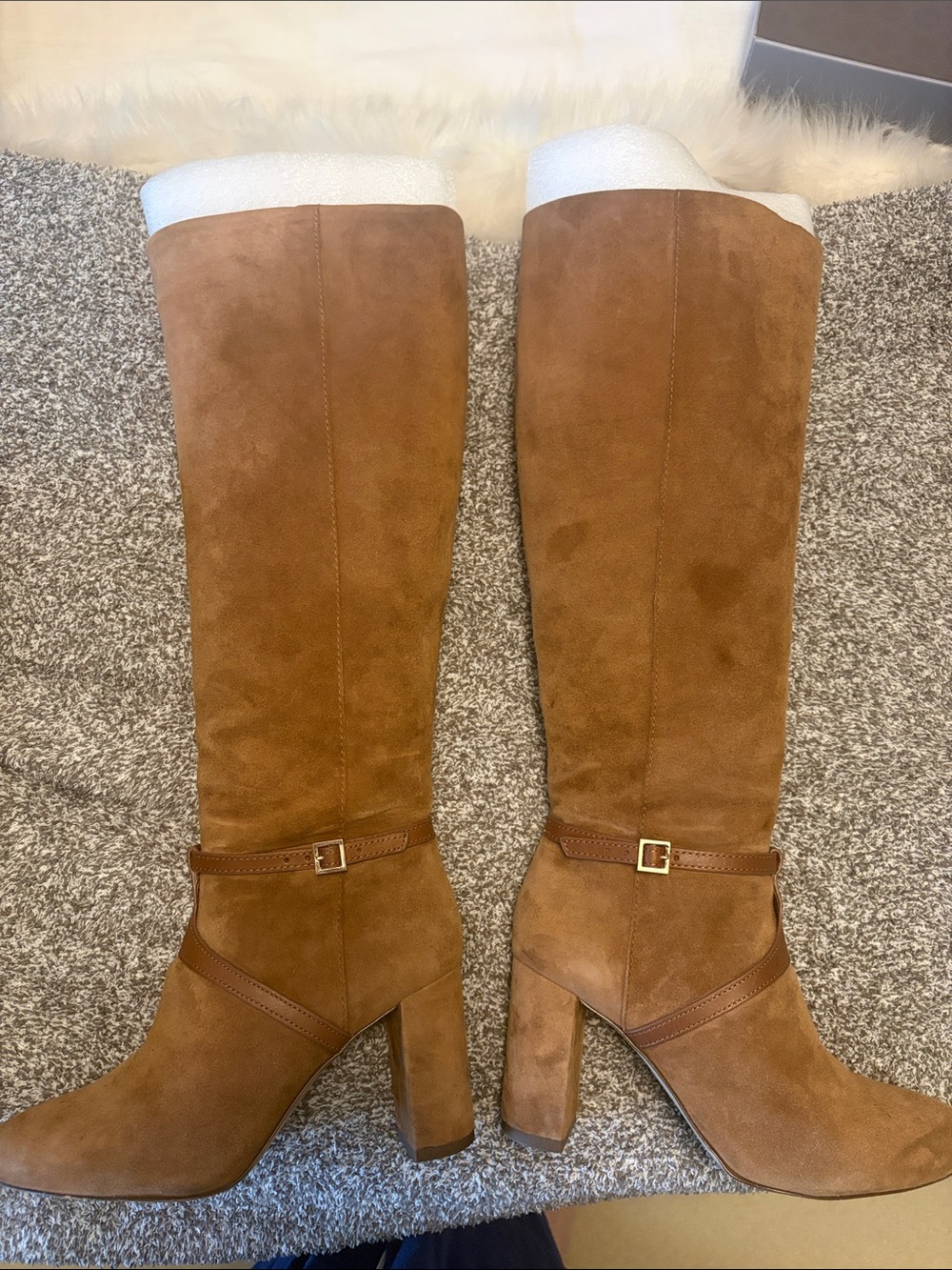 Louise et Cie Chestnut Suede Over-the-Knee Block Heel Boots